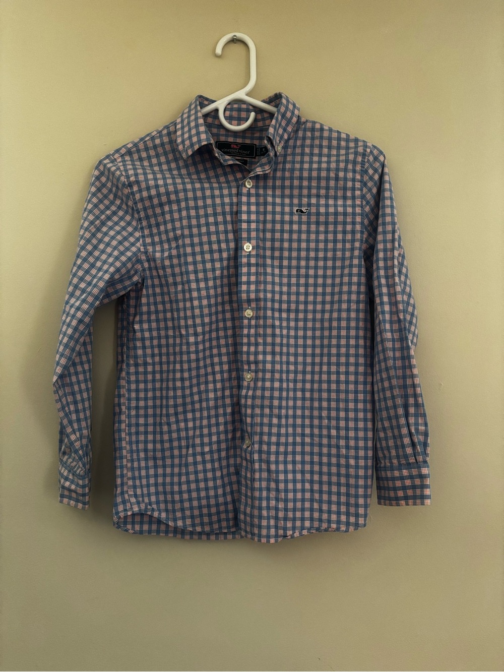 Vineyard Vines Blue and Pink Gingham Button-Down Shirt - Boy’s